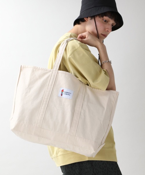 PARROTT CANVAS(パロットキャンバス)の「【PARROTT CANVAS】別注キャンバストートバッグ(トートバッグ・メンズ・ホワイト/ネイビー/グリーン・FREE)」の5枚目の写真