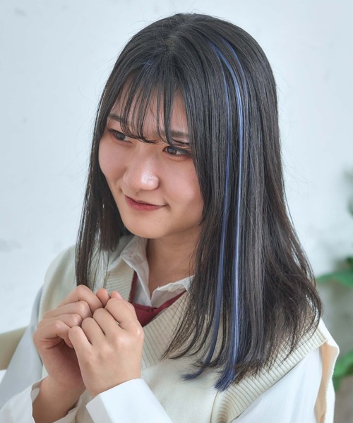 WEGO（ウィゴー）の「WEGO/ヘアピン付きカラーエクステ（ヘアピン・レディース・ブルー/ネイビー/グレー/ゴールド/ピンク・FREE）」の2枚目の写真