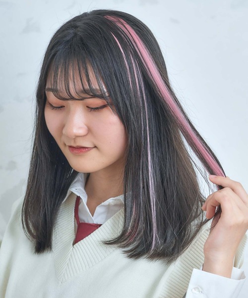 WEGO（ウィゴー）の「WEGO/ヘアピン付きカラーエクステ（ヘアピン・レディース・ブルー/ネイビー/グレー/ゴールド/ピンク・FREE）」の4枚目の写真