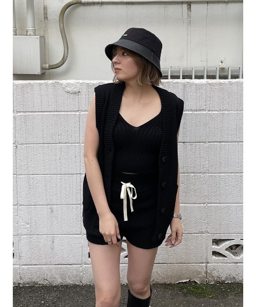 ENVYM（アンビー）の「リブニットキャミソール（キャミソール・レディース・グレー/ブラック/ベージュ・FREE）」の9枚目の写真