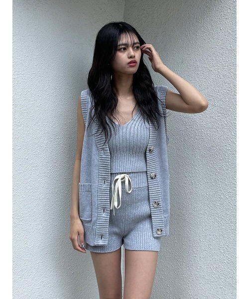 ENVYM（アンビー）の「リブニットキャミソール（キャミソール・レディース・グレー/ブラック/ベージュ・FREE）」の12枚目の写真