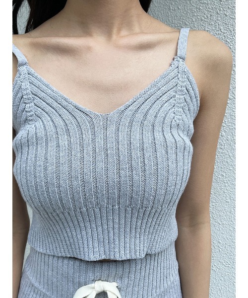 ENVYM（アンビー）の「リブニットキャミソール（キャミソール・レディース・グレー/ブラック/ベージュ・FREE）」の19枚目の写真