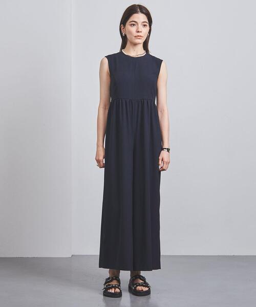 新品】 ユナイテッドアローズ ネイビー オールインワン 38 M 麻 UNITED