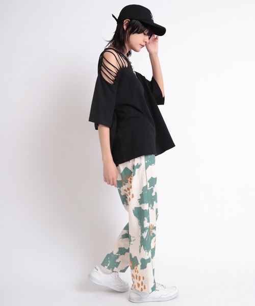 RNA（アールエヌエー）の「R3965 アブストラクトペイントイージーパンツ（その他パンツ・レディース・クリーム/サーモンピンク/ブラウン×イエロー・MEDIUM）」の21枚目の写真