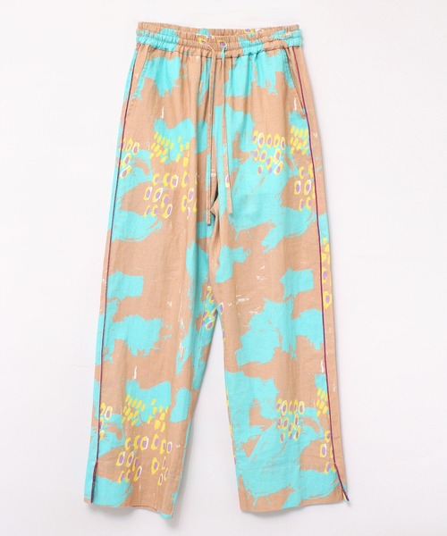 RNA（アールエヌエー）の「R3965 アブストラクトペイントイージーパンツ（その他パンツ・レディース・クリーム/サーモンピンク/ブラウン×イエロー・MEDIUM）」の4枚目の写真