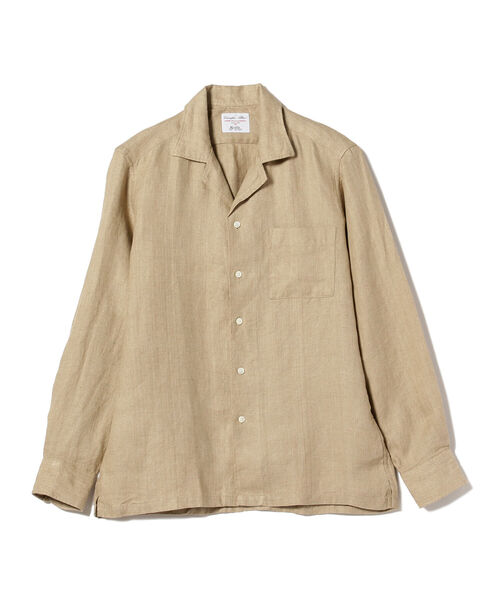 BRILLA per il gusto（ブリッラペルイルグースト）の「Brilla per il gusto / リネン ソリッド オープンカラー シャツ（シャツ/ブラウス・メンズ・ホワイト/ブラウン/ベージュ/ネイビー・MEDIUM/X-SMALL/SMALL/LARGE）」の13枚目の写真