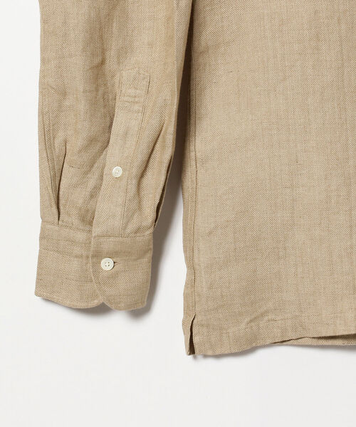BRILLA per il gusto（ブリッラペルイルグースト）の「Brilla per il gusto / リネン ソリッド オープンカラー シャツ（シャツ/ブラウス・メンズ・ホワイト/ブラウン/ベージュ/ネイビー・MEDIUM/X-SMALL/SMALL/LARGE）」の11枚目の写真