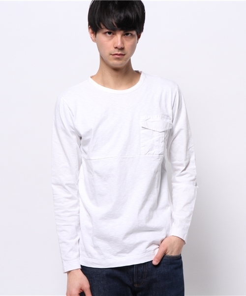 OUTLET（アウトレット）の「【WHO'S WHO gallery】GGルーズポケットTEE（Tシャツ/カットソー・メンズ・チャコールグレー/ホワイト・FREE）」の2枚目の写真
