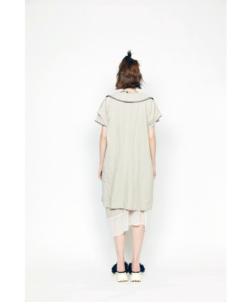 gomme（ゴム）の「フレンチリネン　ノースリーブジャケット（その他アウター・レディース・キナリ/ブラック・MEDIUM）」の20枚目の写真