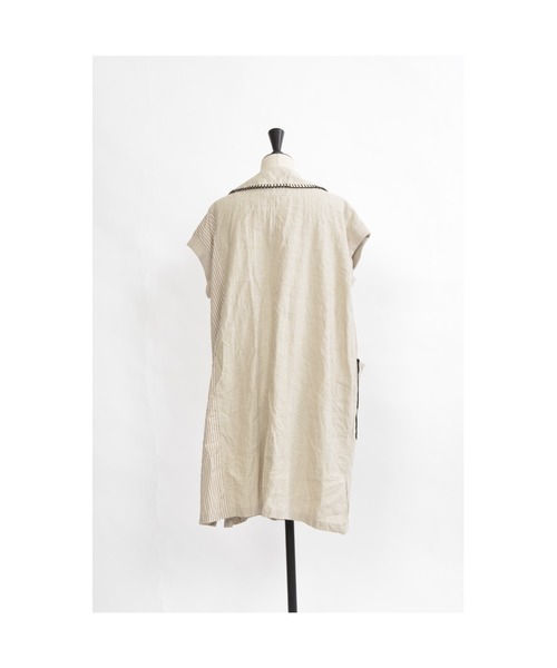 gomme（ゴム）の「フレンチリネン　ノースリーブジャケット（その他アウター・レディース・キナリ/ブラック・MEDIUM）」の15枚目の写真