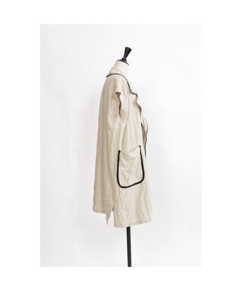 gomme（ゴム）の「フレンチリネン　ノースリーブジャケット（その他アウター・レディース・キナリ/ブラック・MEDIUM）」の17枚目の写真