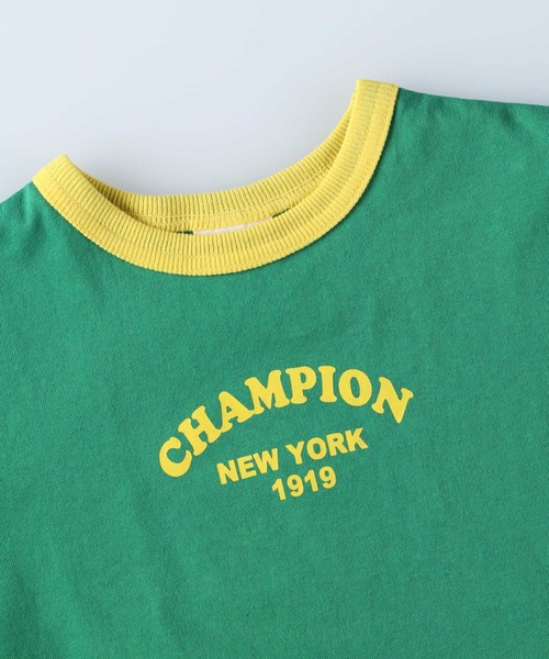 Champion（チャンピオン）の「【Champion】リンガーＴシャツ（Tシャツ/カットソー・キッズ・ホワイト/ブルー/グリーン・120/140/130/105）」の7枚目の写真