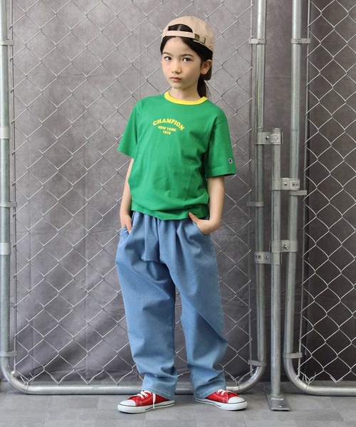 Champion（チャンピオン）の「【Champion】リンガーＴシャツ（Tシャツ/カットソー・キッズ・ホワイト/ブルー/グリーン・120/140/130/105）」の13枚目の写真