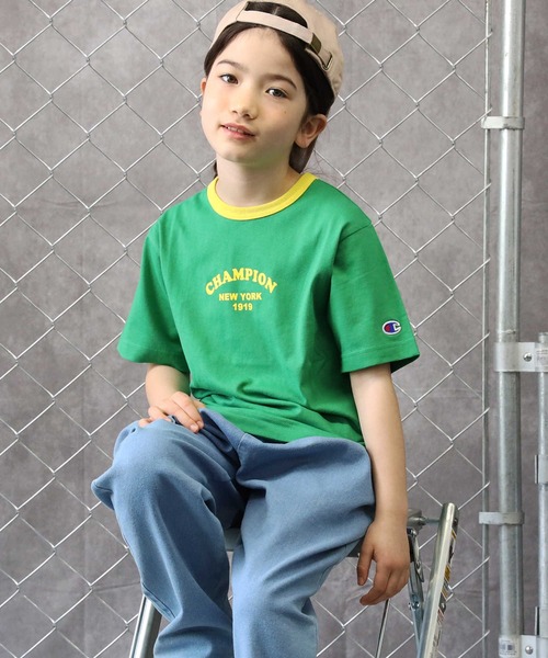 Champion（チャンピオン）の「【Champion】リンガーＴシャツ（Tシャツ/カットソー・キッズ・ホワイト/ブルー/グリーン・120/140/130/105）」の12枚目の写真