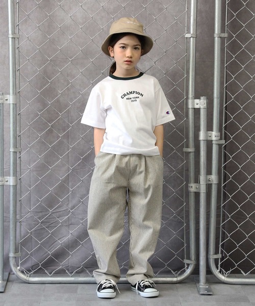 Champion（チャンピオン）の「【Champion】リンガーＴシャツ（Tシャツ/カットソー・キッズ・ホワイト/ブルー/グリーン・120/140/130/105）」の11枚目の写真