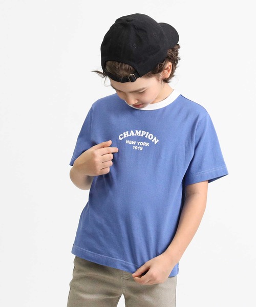 Champion（チャンピオン）の「【Champion】リンガーＴシャツ（Tシャツ/カットソー・キッズ・ホワイト/ブルー/グリーン・120/140/130/105）」の17枚目の写真