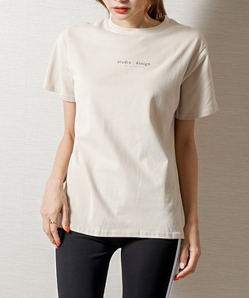 leune(ルネ)の「【leune】ロゴTシャツ ストリート トップス(その他トップス・レディース・ホワイト/ブラック/ネイビー/ベージュ・MEDIUM)」の6枚目の写真