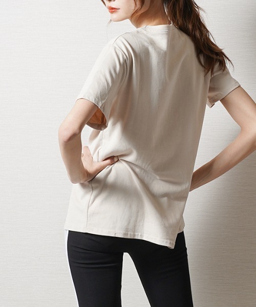 leune(ルネ)の「【leune】ロゴTシャツ ストリート トップス(その他トップス・レディース・ホワイト/ブラック/ネイビー/ベージュ・MEDIUM)」の8枚目の写真