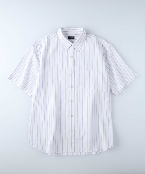 BACK NUMBER（バックナンバー）の「接触冷感の生地で夏でも涼しく【BACK NUMBER】「COOL」半袖シャツ（シャツ/ブラウス・メンズ・ブラック/ブルー/ホワイト×ブルー/ホワイト/サックスブルー/ケリー・L/M/S/XL）」の14枚目の写真