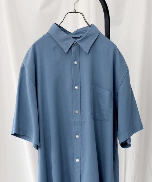 BACK NUMBER（バックナンバー）の「接触冷感の生地で夏でも涼しく【BACK NUMBER】「COOL」半袖シャツ（シャツ/ブラウス・メンズ・ブラック/ブルー/ホワイト×ブルー/ホワイト/サックスブルー/ケリー・L/M/S/XL）」の18枚目の写真