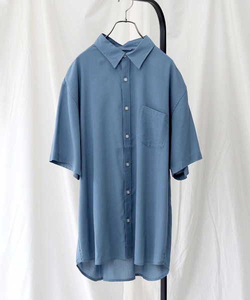 BACK NUMBER（バックナンバー）の「接触冷感の生地で夏でも涼しく【BACK NUMBER】「COOL」半袖シャツ（シャツ/ブラウス・メンズ・ブラック/ブルー/ホワイト×ブルー/ホワイト/サックスブルー/ケリー・L/M/S/XL）」の19枚目の写真