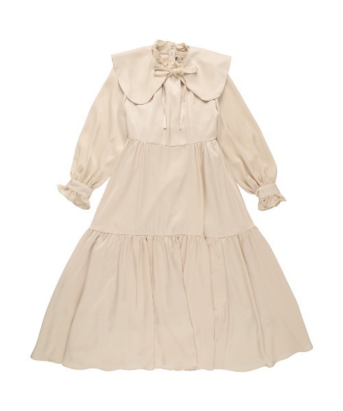 MIRO AMURETTE（ミロアミュレット）の「flare tiered one piece/襟付きティアードワンピース（ワンピース・レディース・ベージュ・SMALL/MEDIUM）」の11枚目の写真