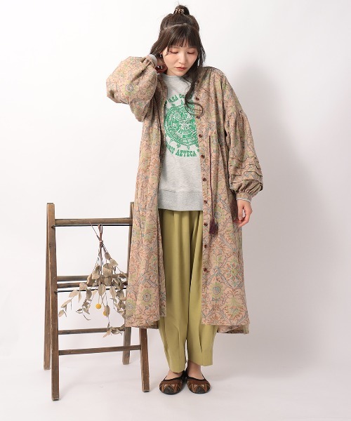 チチカカ（チチカカ）の「ボタニダマスク ブロックプリントワンピース（シャツワンピース・レディース・アイボリー/ブラウン/ライトブルー・FREE）」の5枚目の写真