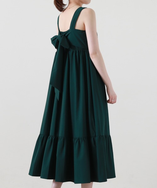 Cheek（チーク）の「バックリボンティアードジャンスカ（ジャンパースカート・レディース・ブラック/グリーン/ピンク・MEDIUM）」の3枚目の写真