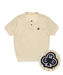 【LMC】MESH KNIT POLO SHIRT / エルエムシー メッシュ ニット ワンポイントロゴ ポロシャツ