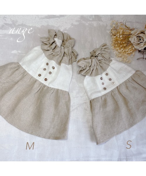 Ticktack Ange アンジュ ナチュラルテイストのネックフリルワンピース 犬服 ドッグウェア Su ペットウェア Tone トーン のファッション通販 Zozotown