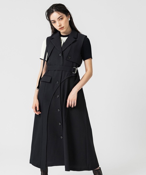 UNITED TOKYO（ユナイテッドトウキョウ）の「デュフォームベストワンピース（ワンピース・レディース・ブラック/グレー・2/1）」の5枚目の写真