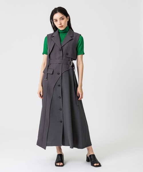 UNITED TOKYO（ユナイテッドトウキョウ）の「デュフォームベストワンピース（ワンピース・レディース・ブラック/グレー・2/1）」の17枚目の写真