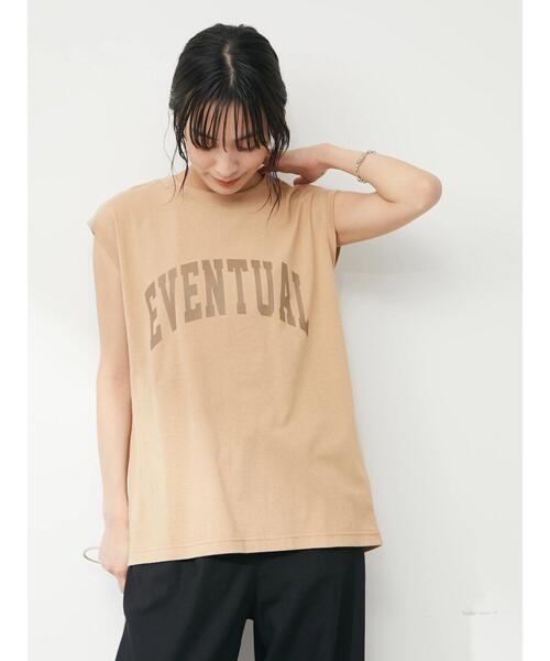 Green　Parks（グリーンパークス）の「フレンチスリーブカレッジロゴTシャツ（Tシャツ/カットソー・レディース・ブラック/オフホワイト/ベージュ・FREE）」の16枚目の写真