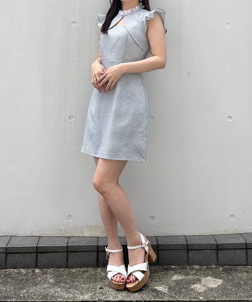 TITTY&CO.（ティティーアンドコー）の「【TITTY&CO.】ストライプミニワンピース（ワンピース・レディース・ブラック/ピンク/ブルー・SMALL/MEDIUM）」の8枚目の写真