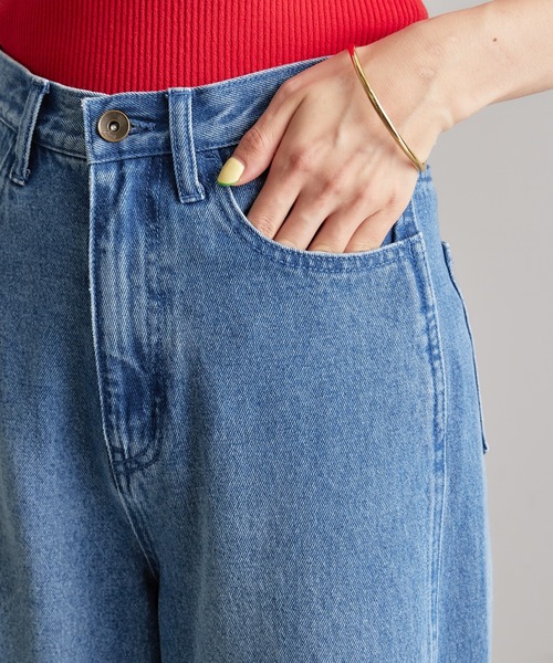 COLLAGE GALLARDAGALANTE（コラージュガリャルダガランテ）の「拘りのボリューム感/足長効果/スプレッドデニム/Q.anos/キュアノス（デニムパンツ・レディース・ブルー・0/1）」の5枚目の写真