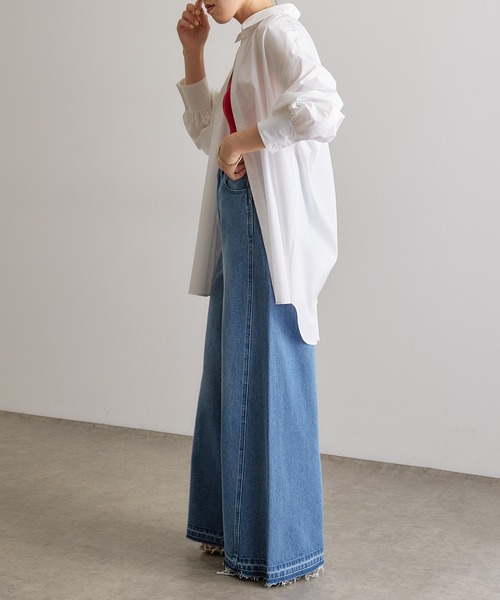 COLLAGE GALLARDAGALANTE（コラージュガリャルダガランテ）の「拘りのボリューム感/足長効果/スプレッドデニム/Q.anos/キュアノス（デニムパンツ・レディース・ブルー・0/1）」の10枚目の写真