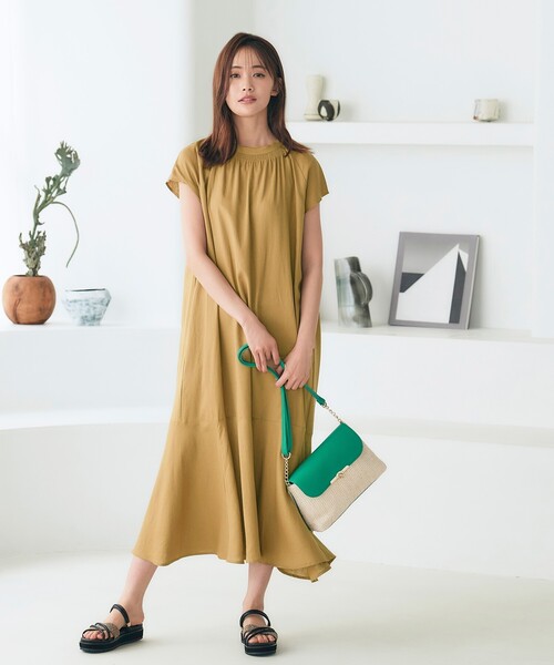 新色追加 軽やかキレイ 洗えるヨーロピアンリネン混ワンピース ワンピース Grove グローブ のファッション通販 Zozotown