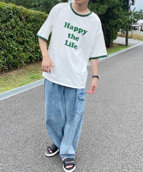 PairPair（ペアペア）の「アソートリンガーＴ(ユニセックス)（Tシャツ/カットソー・レディース・ブラック/オフホワイト/ホワイト系その他/グレイッシュブルー・MEDIUM/LARGE）」の5枚目の写真