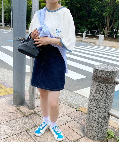 PairPair（ペアペア）の「アソートリンガーＴ(ユニセックス)（Tシャツ/カットソー・レディース・ブラック/オフホワイト/ホワイト系その他/グレイッシュブルー・MEDIUM/LARGE）」の7枚目の写真