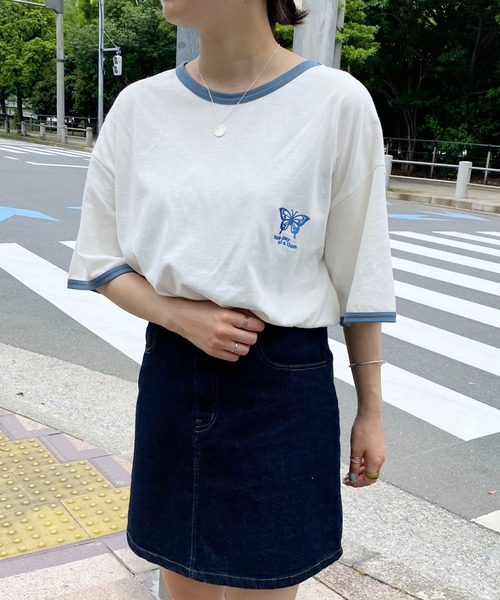 PairPair（ペアペア）の「アソートリンガーＴ(ユニセックス)（Tシャツ/カットソー・レディース・ブラック/オフホワイト/ホワイト系その他/グレイッシュブルー・MEDIUM/LARGE）」の8枚目の写真