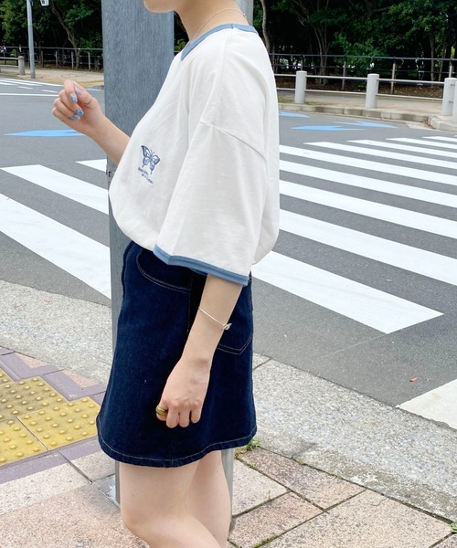 PairPair（ペアペア）の「アソートリンガーＴ(ユニセックス)（Tシャツ/カットソー・レディース・ブラック/オフホワイト/ホワイト系その他/グレイッシュブルー・MEDIUM/LARGE）」の9枚目の写真