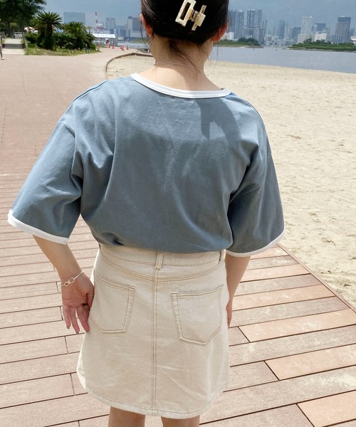 PairPair（ペアペア）の「アソートリンガーＴ(ユニセックス)（Tシャツ/カットソー・レディース・ブラック/オフホワイト/ホワイト系その他/グレイッシュブルー・MEDIUM/LARGE）」の14枚目の写真