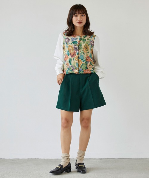 179/WG(イチナナキュウダブルジー)の「センタータックショートパンツ(その他パンツ・レディース・ブラック/パープル/グリーン・MEDIUM)」の14枚目の写真