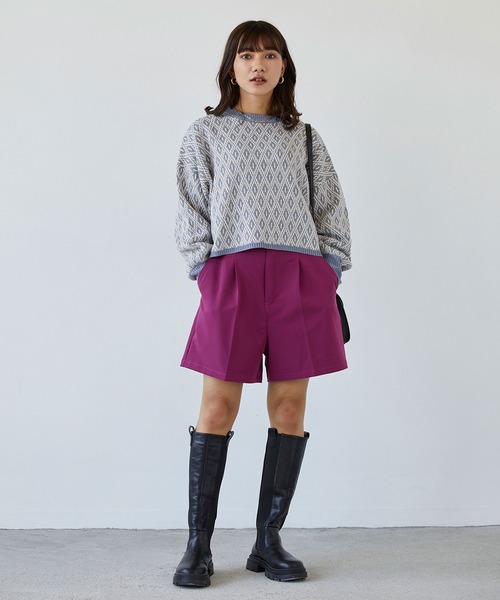 179/WG(イチナナキュウダブルジー)の「センタータックショートパンツ(その他パンツ・レディース・ブラック/パープル/グリーン・MEDIUM)」の17枚目の写真