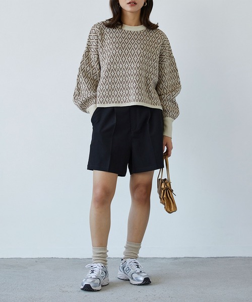 179/WG(イチナナキュウダブルジー)の「センタータックショートパンツ(その他パンツ・レディース・ブラック/パープル/グリーン・MEDIUM)」の19枚目の写真