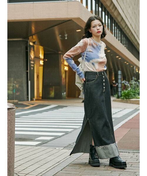 jouetie（ジュエティ）の「ハーフボタンテレコカットソー（Tシャツ/カットソー・レディース・ブラック/ピンク/ブルー・MEDIUM）」の7枚目の写真