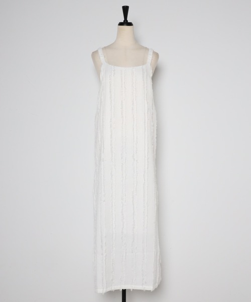 Bonjour Sagan（ボンジュールサガン）の「フリンジストライプキャミワンピース（ワンピース・レディース・オフホワイト・FREE）」の15枚目の写真