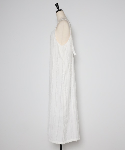 Bonjour Sagan（ボンジュールサガン）の「フリンジストライプキャミワンピース（ワンピース・レディース・オフホワイト・FREE）」の8枚目の写真