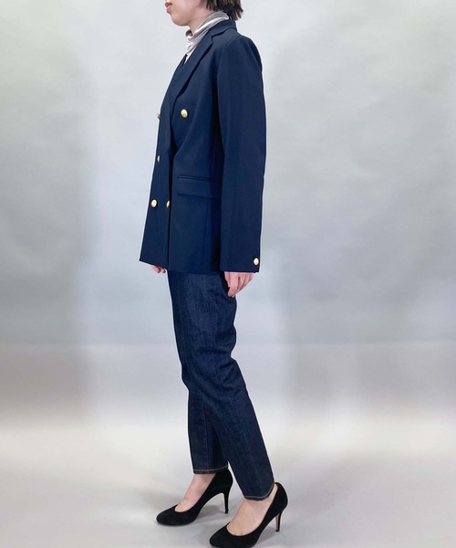 Munich（ミューニック）の「ウールレーヨンツイルダブルテーラードジャケット（テーラードジャケット・レディース・ネイビー・S）」の4枚目の写真