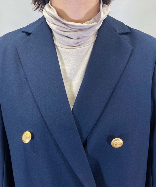 Munich（ミューニック）の「ウールレーヨンツイルダブルテーラードジャケット（テーラードジャケット・レディース・ネイビー・S）」の7枚目の写真